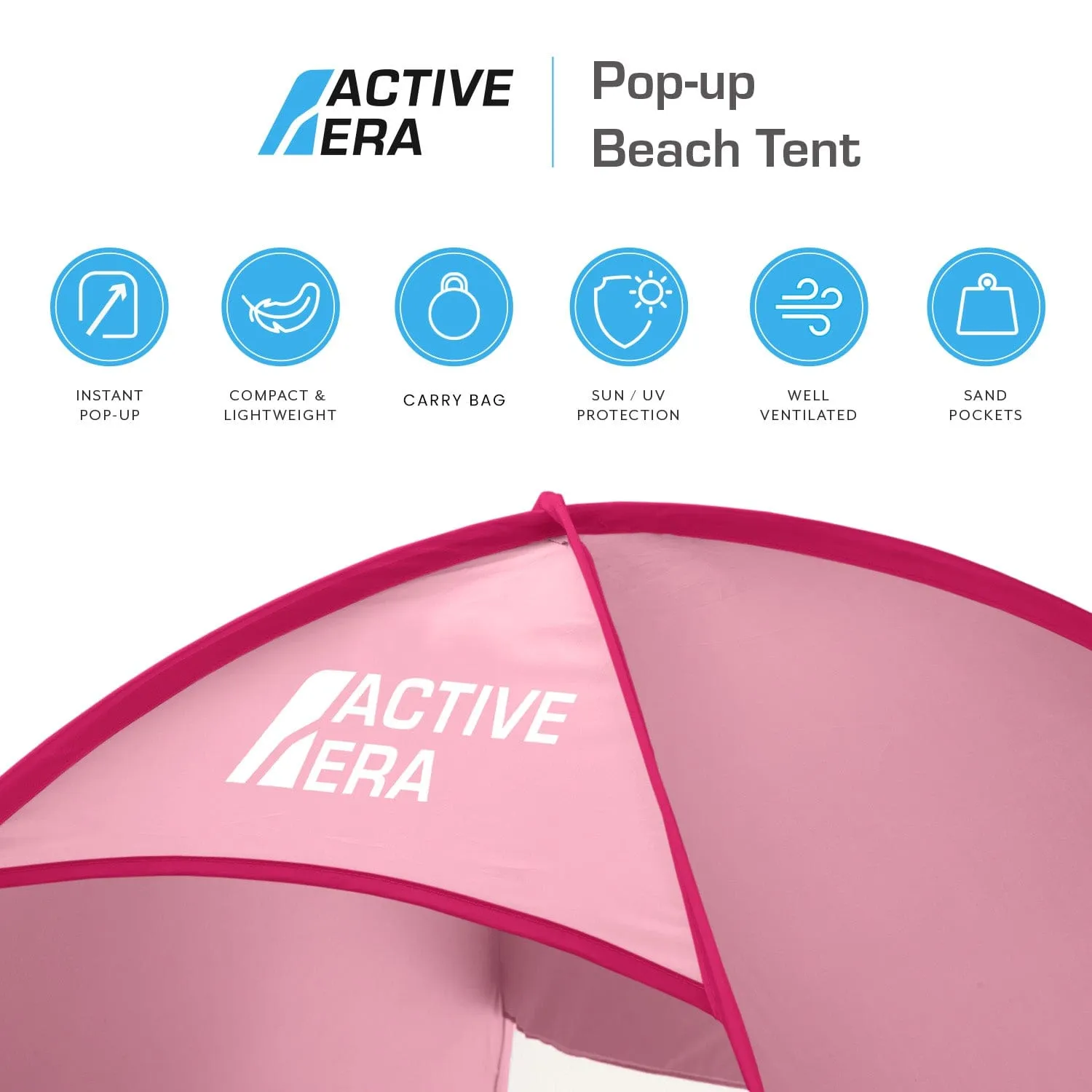 2 Person Beach Tent with UV Protection - Pink