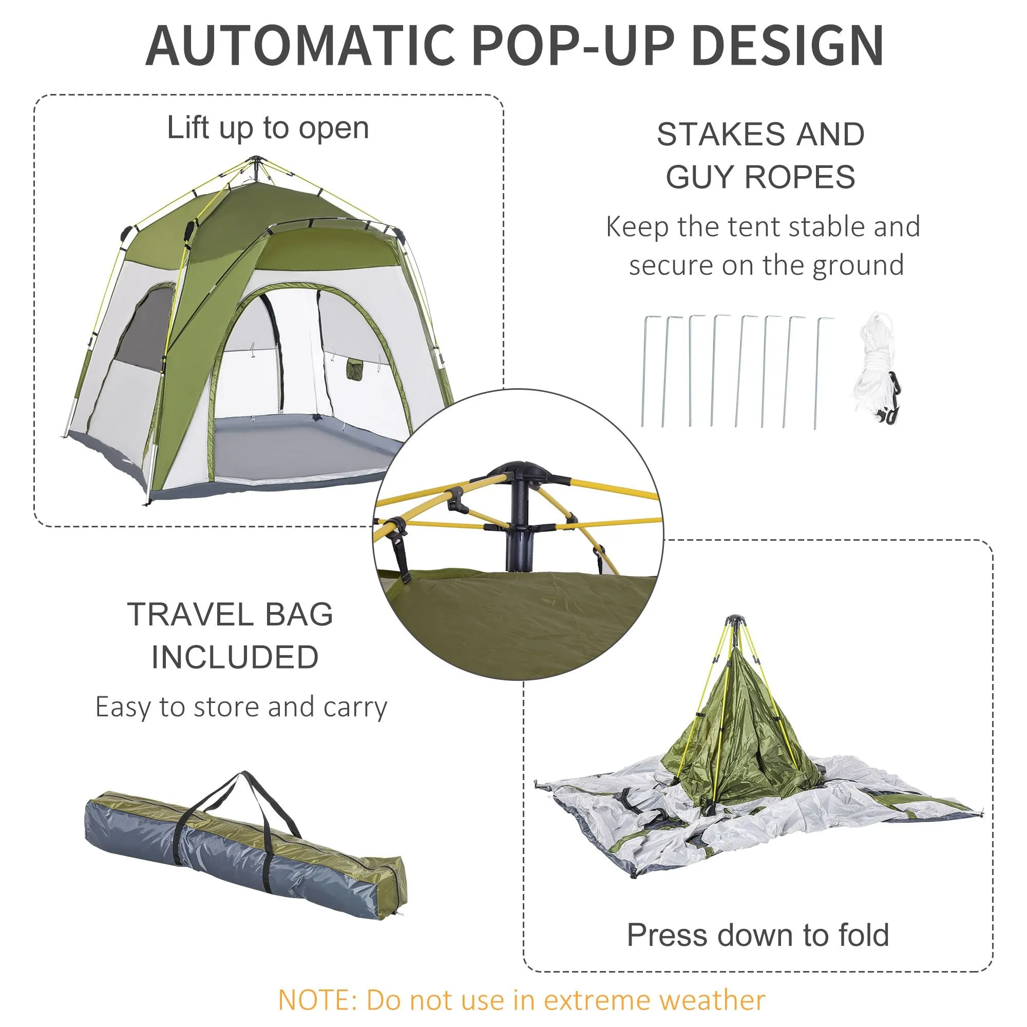 4 Person Automatic Camping Tent