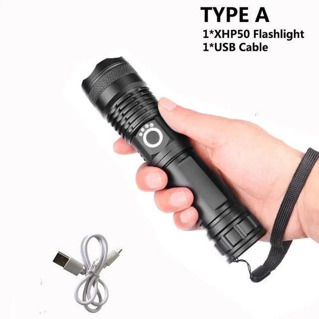 90000 lumens XLamp xhp70.2 hunting most powerful led flashlight