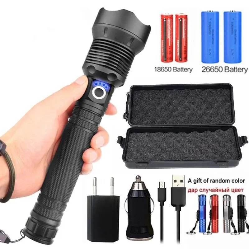 90000 lumens XLamp xhp70.2 hunting most powerful led flashlight