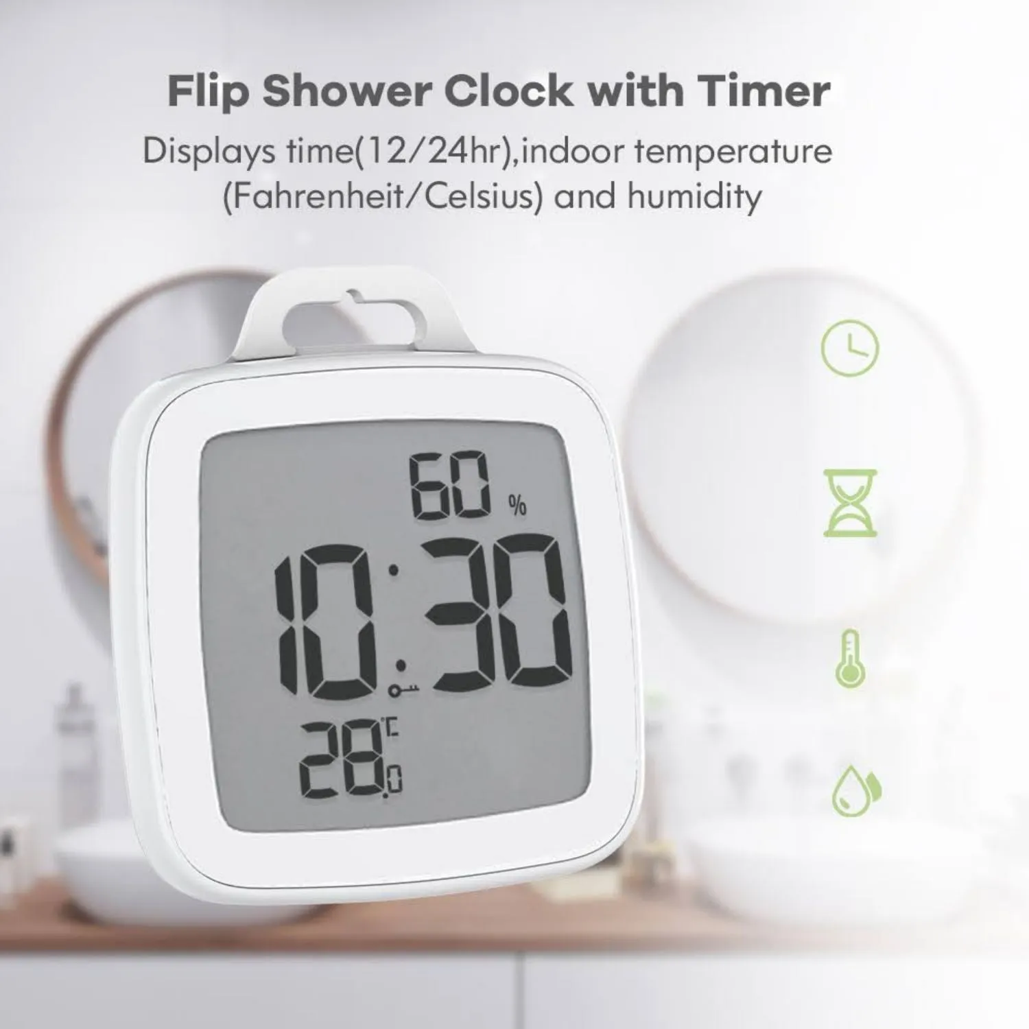 BALDR Digital Shower Clock with Timer