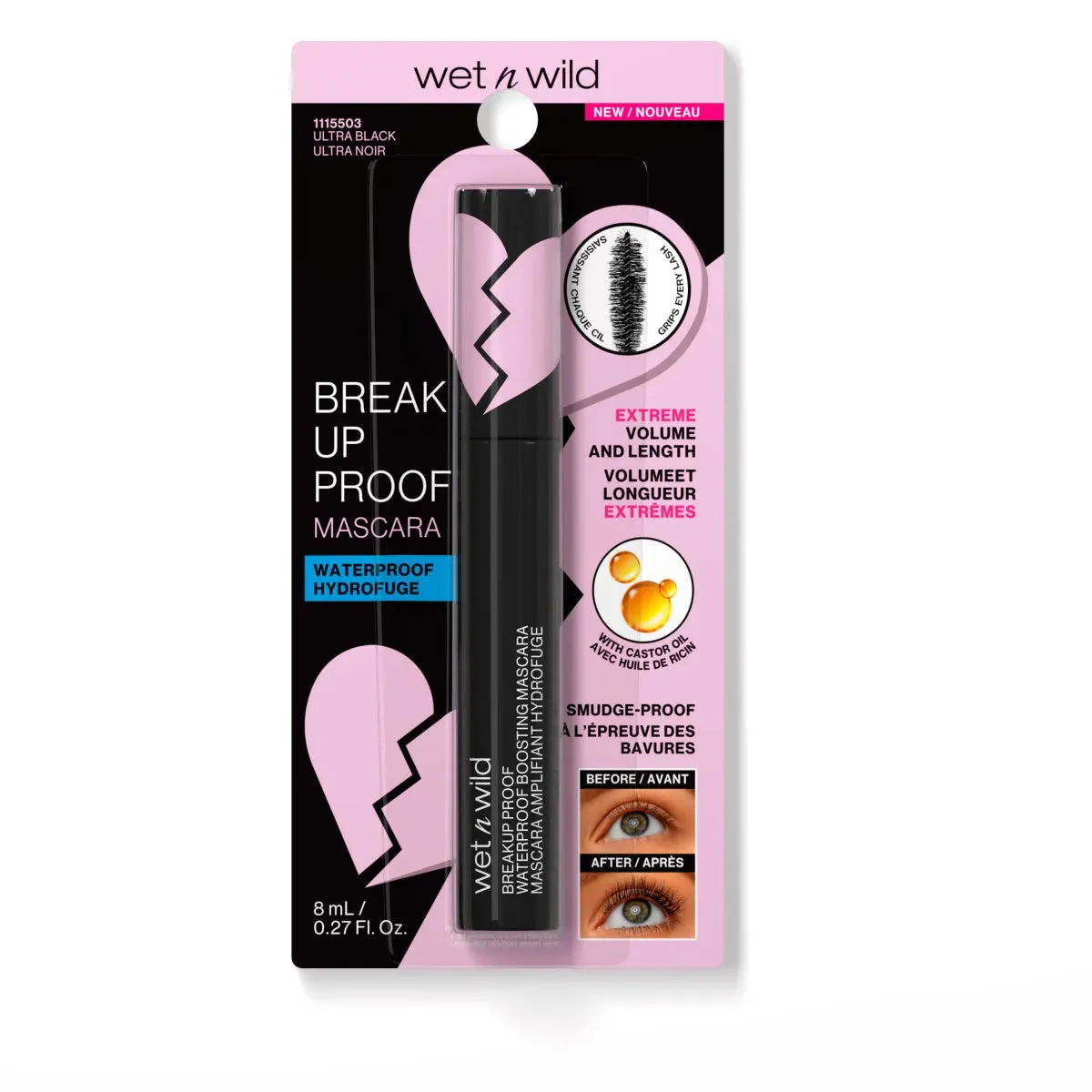 BREAKUP PROOF WATERPROOF BOOSTING MASCARA ULTRA BLACK - WET N WILD