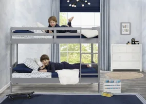 Convertible Twin Bunk Bed with Ladder and Guardrails