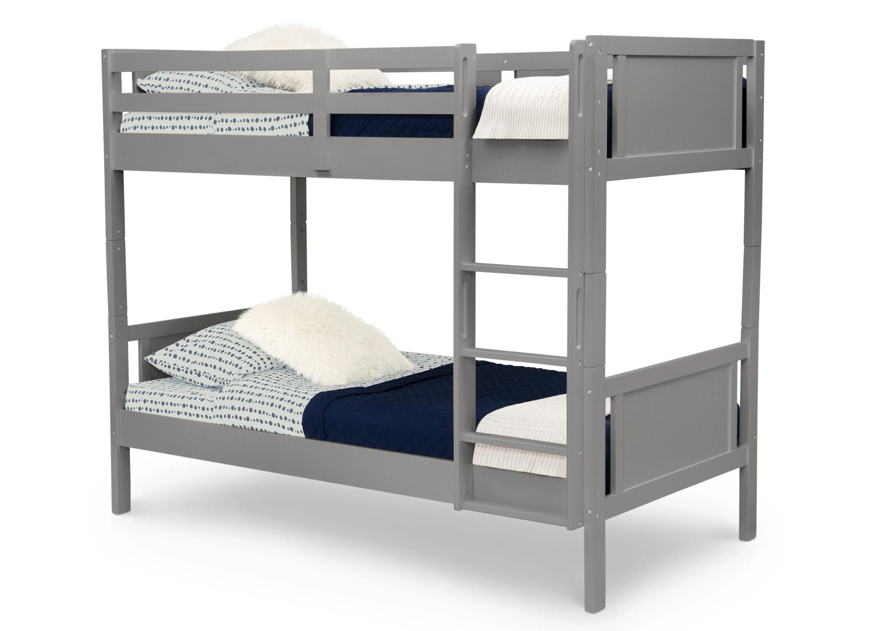 Convertible Twin Bunk Bed with Ladder and Guardrails