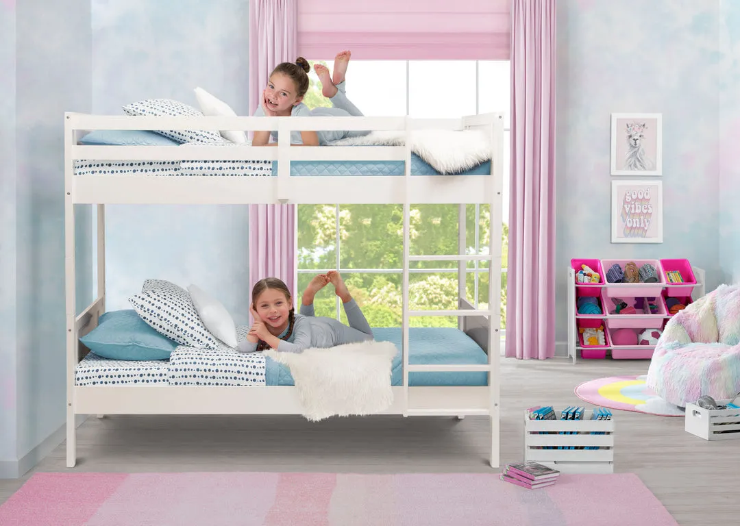 Convertible Twin Bunk Bed with Ladder and Guardrails