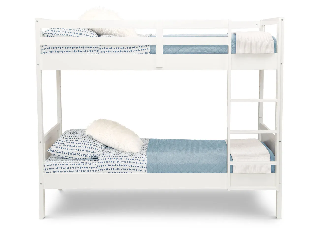 Convertible Twin Bunk Bed with Ladder and Guardrails