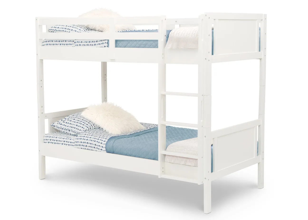 Convertible Twin Bunk Bed with Ladder and Guardrails