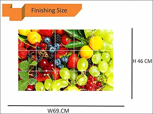 Divine Decoration Fresh Fruits Juice Wall Poater for Kitchen Wall Sticker (46 cm x 69 cm)