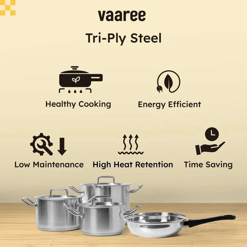 Evolet Stainless Steel Fry Pan 1500 ML / 9 Inches