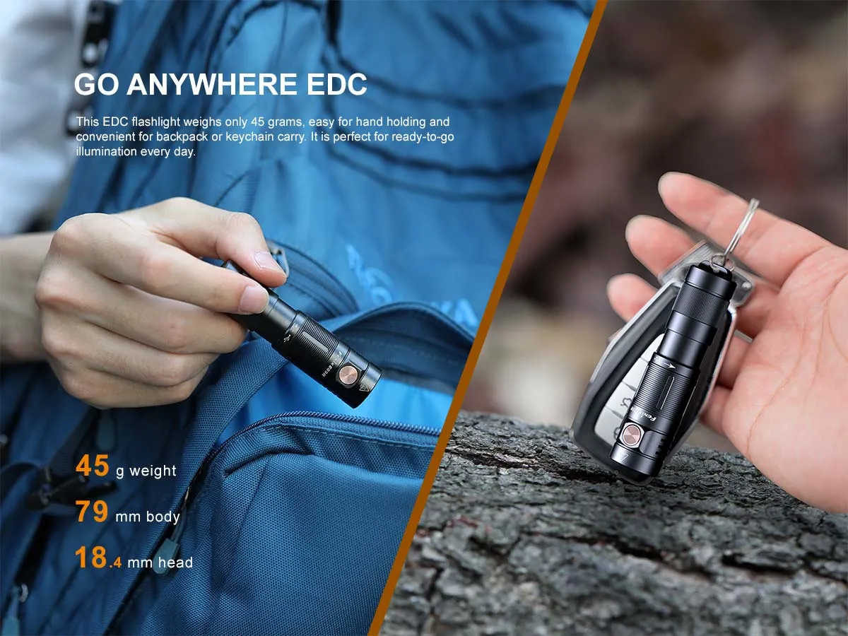 FENIX E09R 600 LUMEN RECHARGEABLE EDC FLASHLIGHT