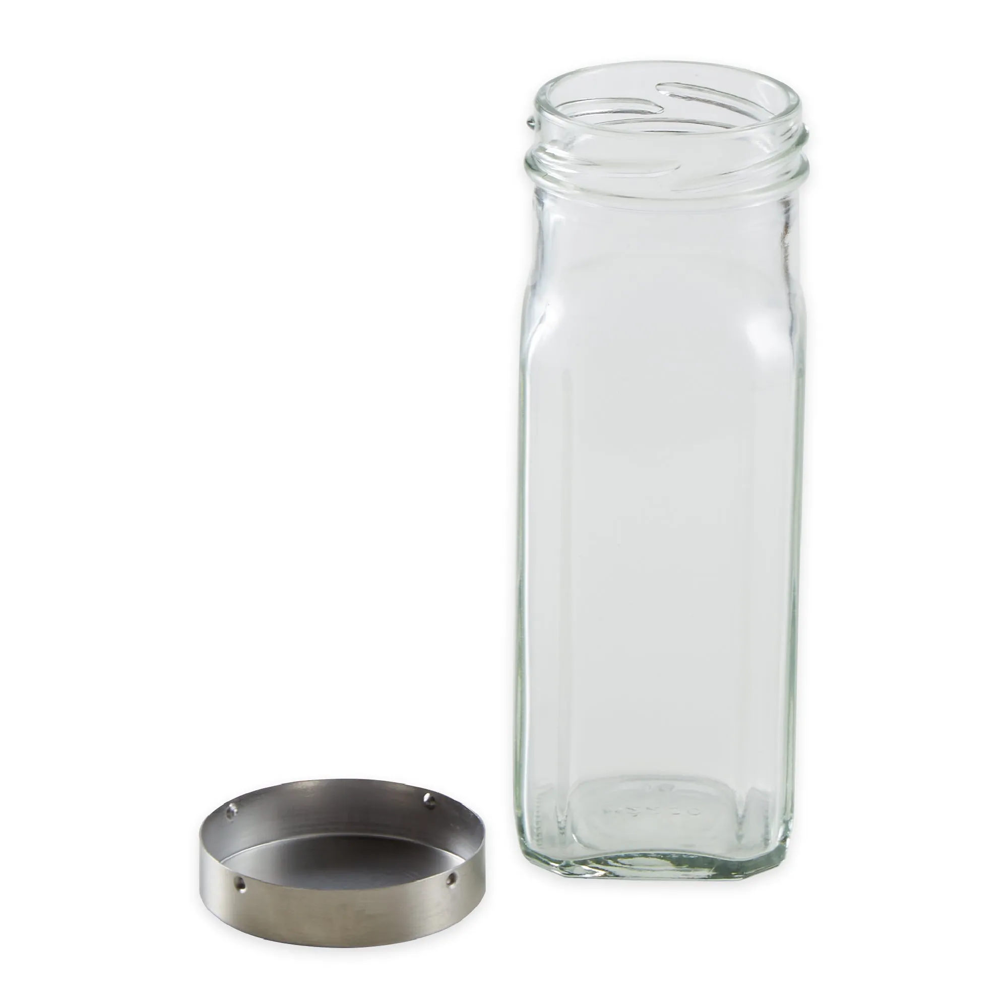 Glass Bottle - Lg. Square - Clear - 8Oz