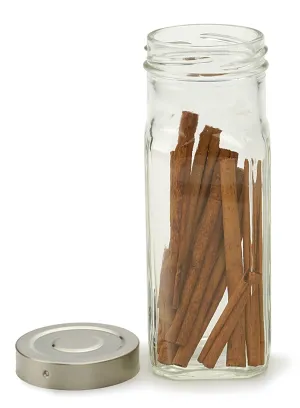 Glass Bottle - Lg. Square - Clear - 8Oz