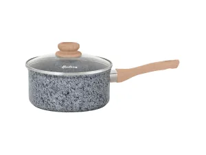 HUDSON Forged Nonstick Grey Pot 3.9Qt Cookware, Pots and Pans, Dishwasher Safe, Granite