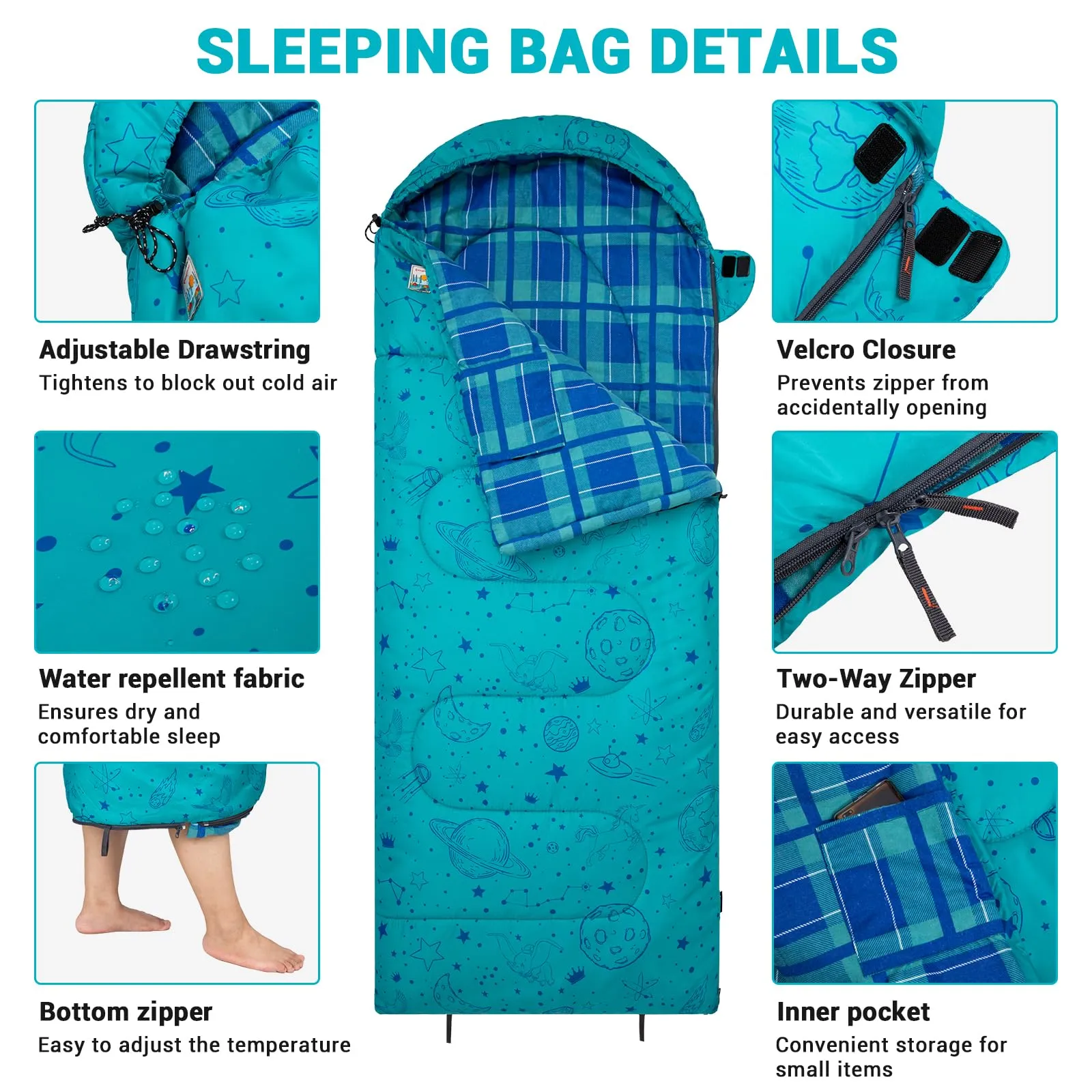 KingCamp Galaxy Zoo C 300 Flannel  Kids' Sleeping Bag