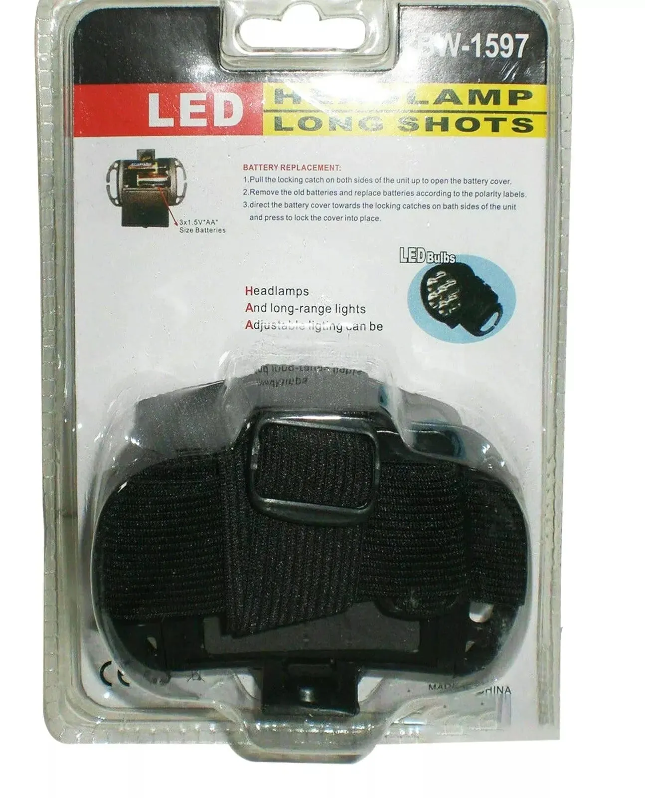 LED Headband Light/Lamp-Long Shot Head lamp~7 High Intensity Bulbs