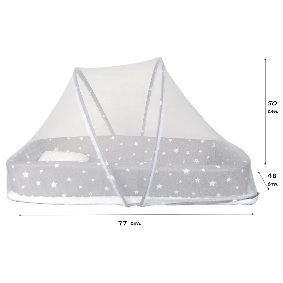 Little Angel Baby Bed With Comfy Paddings (Grey)