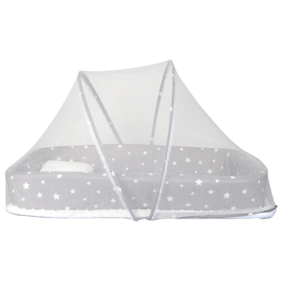 Little Angel Baby Bed With Comfy Paddings (Grey)