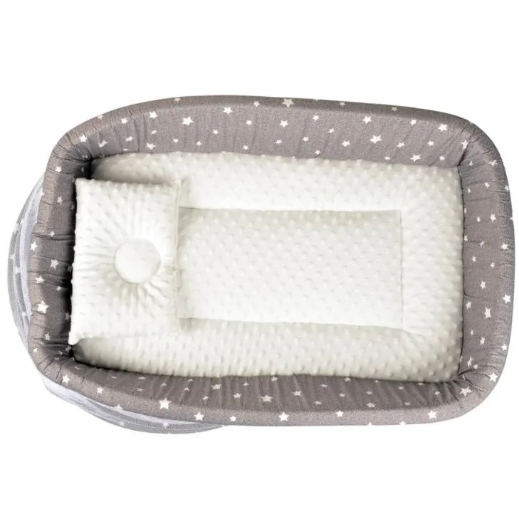 Little Angel Baby Bed With Comfy Paddings (Grey)