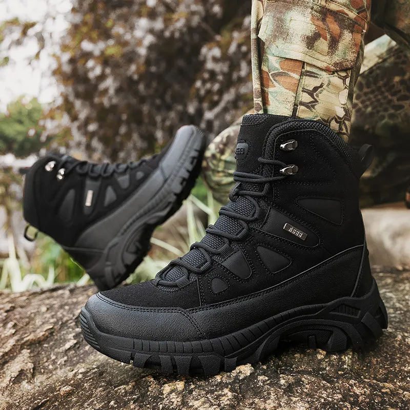 Men's winter new large size outdoor field training field training boots Hiking shoes Hiking shoes men's ankle boots