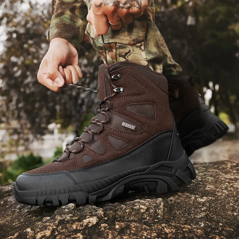 Men's winter new large size outdoor field training field training boots Hiking shoes Hiking shoes men's ankle boots