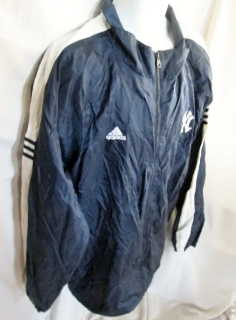 NEW MENS ADIDAS YANKEES Nylon Windbreaker Fitness Running Hoodie Jacket BLUE XXL Parka