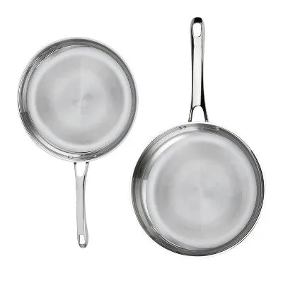 Open Box - Cuisinart Classic 10" & 12" Stainless Steel 2pk Skillet Set Silver