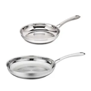 Open Box - Cuisinart Classic 10" & 12" Stainless Steel 2pk Skillet Set Silver