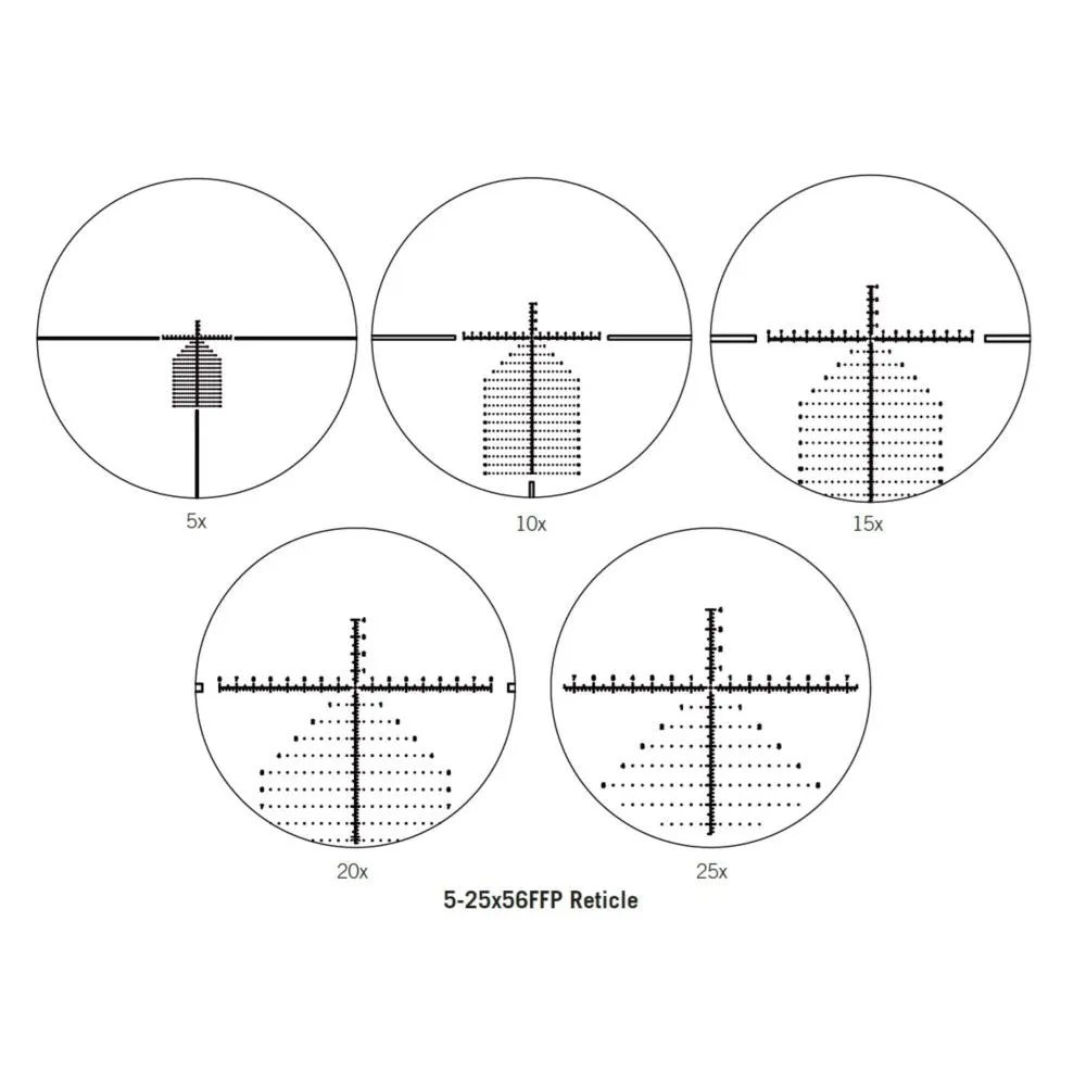 Pecar Optics Black Carbon 5-25x56IR Rifle Scope First Focal (P3-52556IR-FFP)