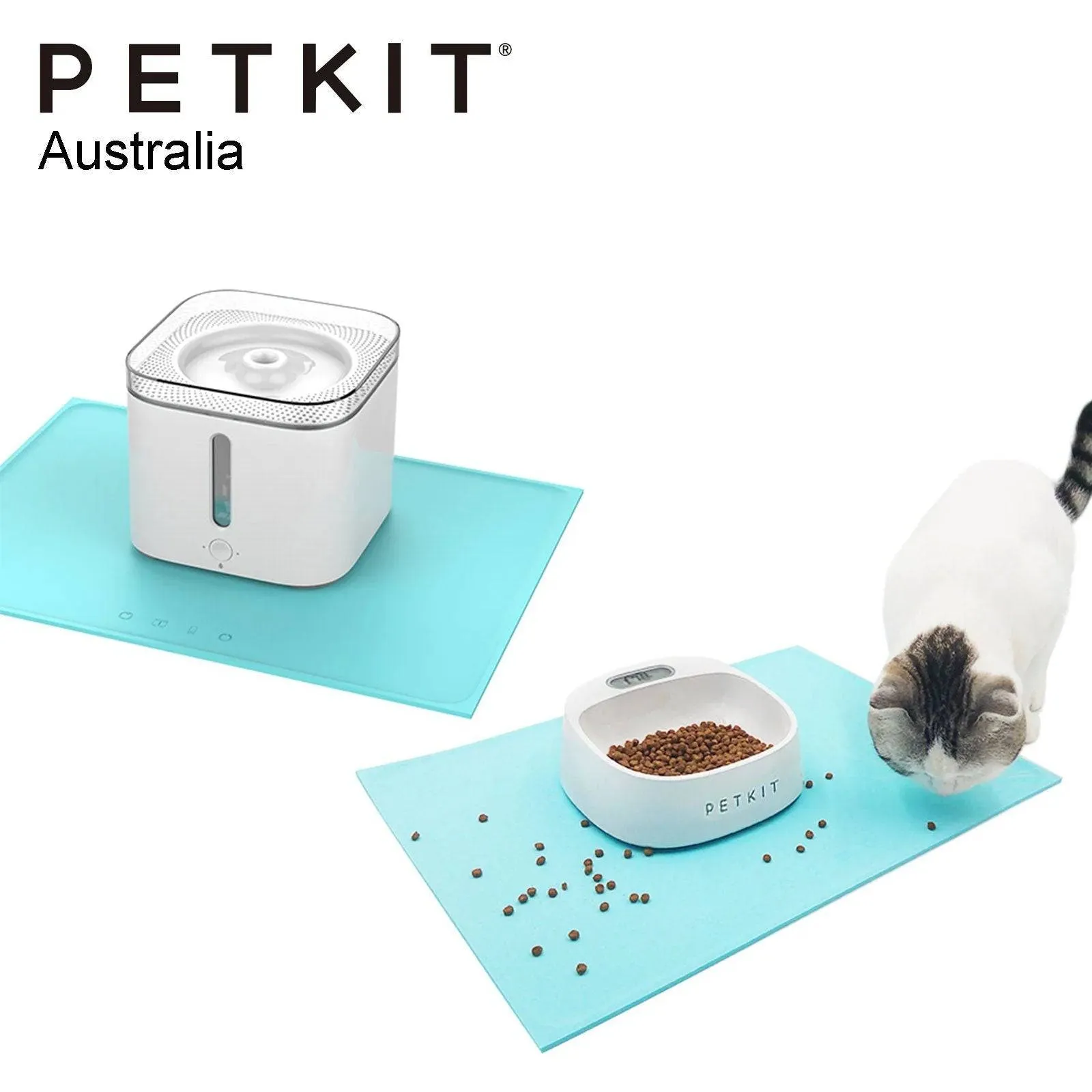 PETKIT |  Pet Food & Water Anti-slip Mat - Grey/White or Blue