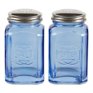 Retro Glass S&P Set - Blue