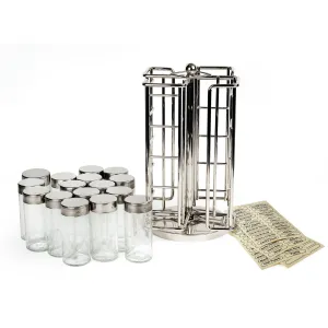 Revolving Spice Rack with 16 Jars   Labels