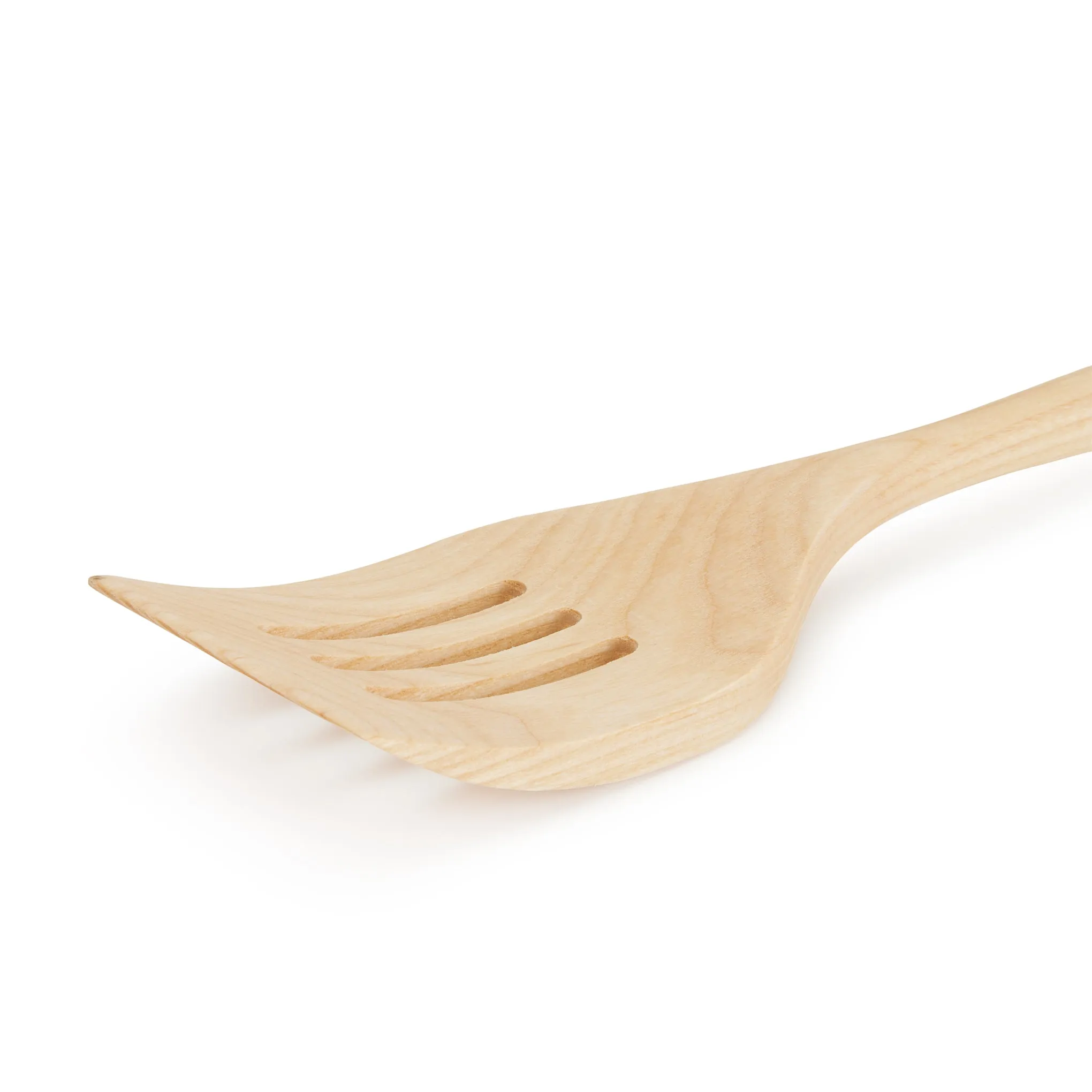 Spinning Wood Kitchen Utensil - Slotted Spatula