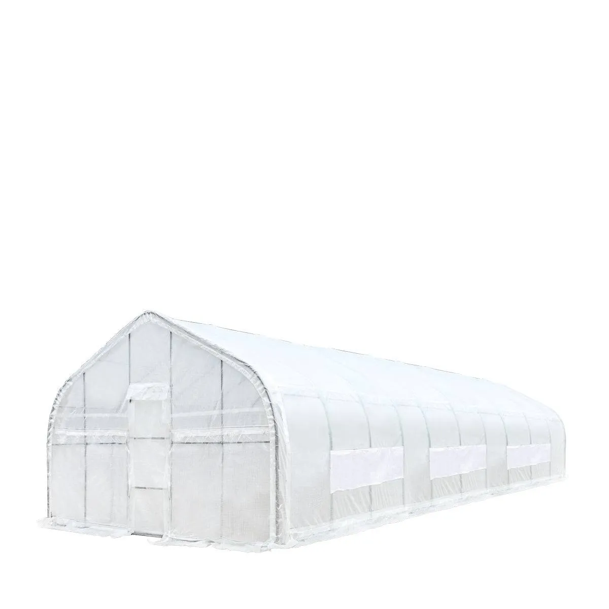 TMG Industrial 20’ x 50’ Tunnel Greenhouse Grow Tent w/12 Mil Ripstop Leno Mesh Cover, Cold Frame, Roll-up Windows, Peak Ceiling Roof, TMG-GH2050