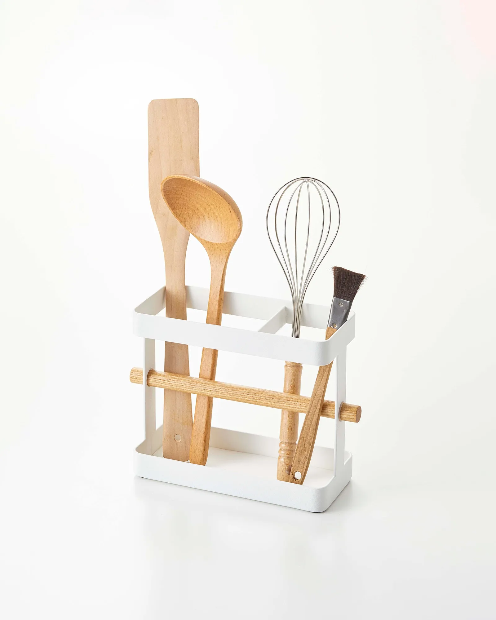 Utensil Holder - Steel   Wood