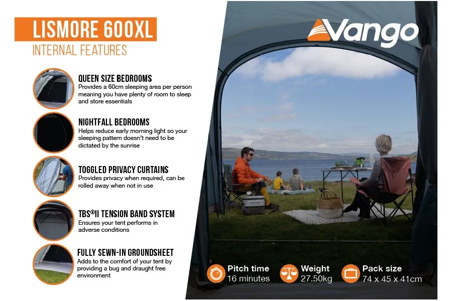 Vango Lismore 600XL Poled Tent Package