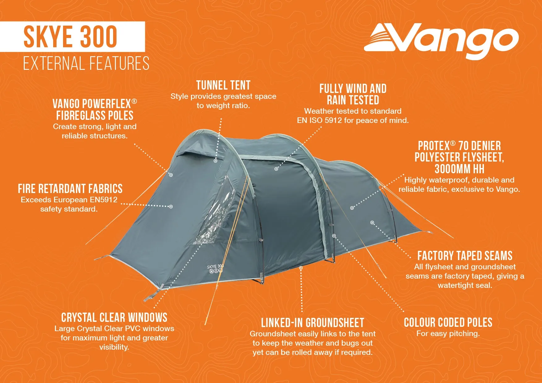 Vango Skye 300 3 Person Tunnel Tent