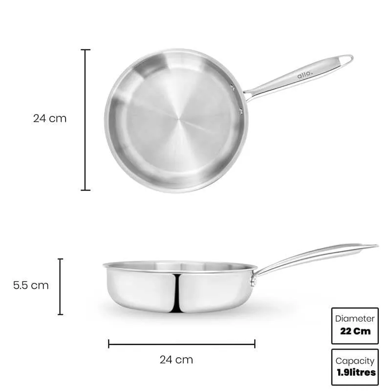 Venko Stainless Steel Frying Pan - 1900 ML