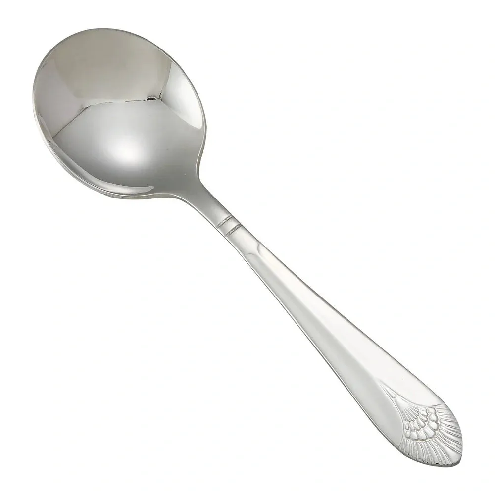 Winco 0031-04 Peacock Bouillon Spoon, 18/8 Extra Heavyweight